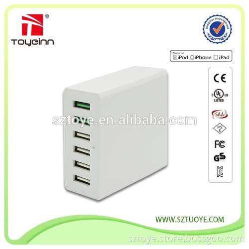 Portable 60W Universal Multi Travel Power Adapter 6 Port USB Charger For Samsung Mobile Phone iphone Samsung Tablet Pc